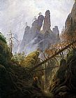 Caspar David Friedrich Canvas Paintings - Rocky Ravine